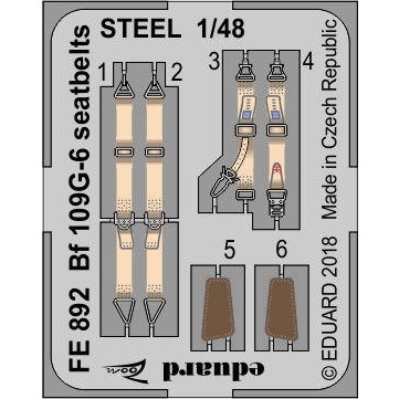 【新製品】FE892 塗装済 メッサーシュミット Bf109G-6 シートベルト