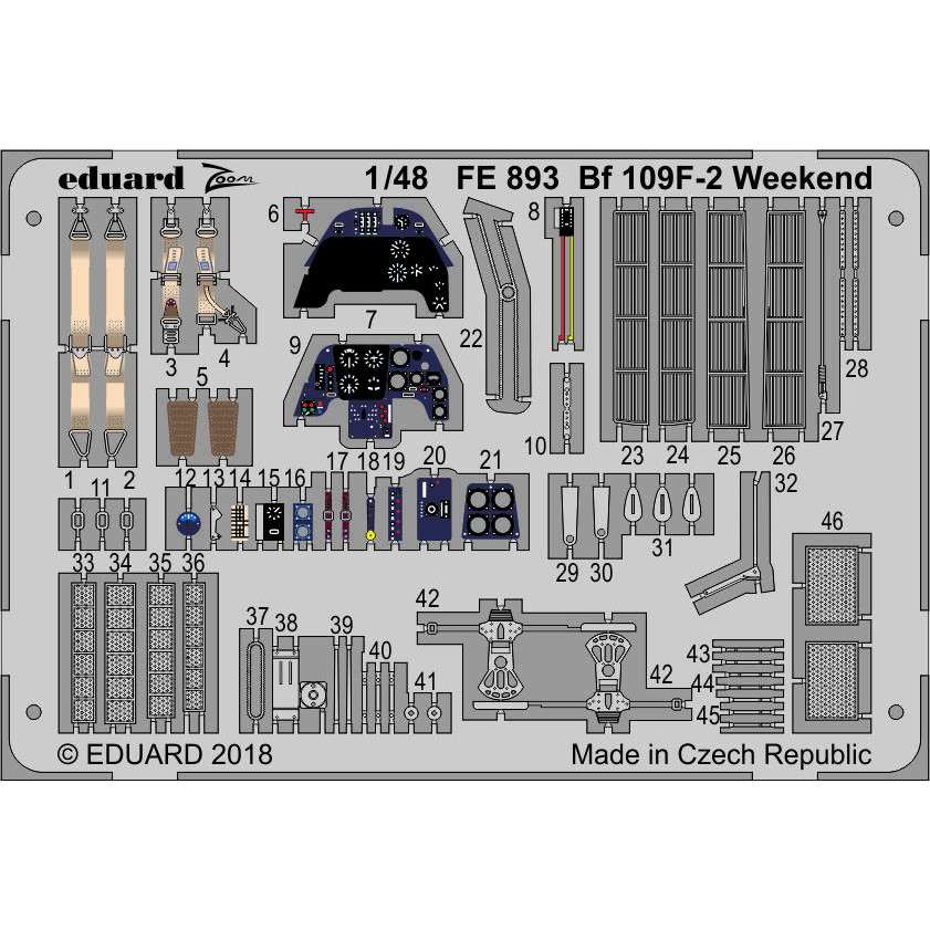 【新製品】FE893 塗装済 メッサーシュミット Bf109F-2 ウィークエンド 内装