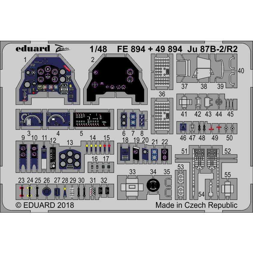 【新製品】FE894 塗装済 ユンカース Ju87B-2/R-2 スツーカ 計器盤