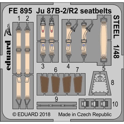 【新製品】FE895 塗装済 ユンカース Ju87B-2/R-2 スツーカ シートベルト