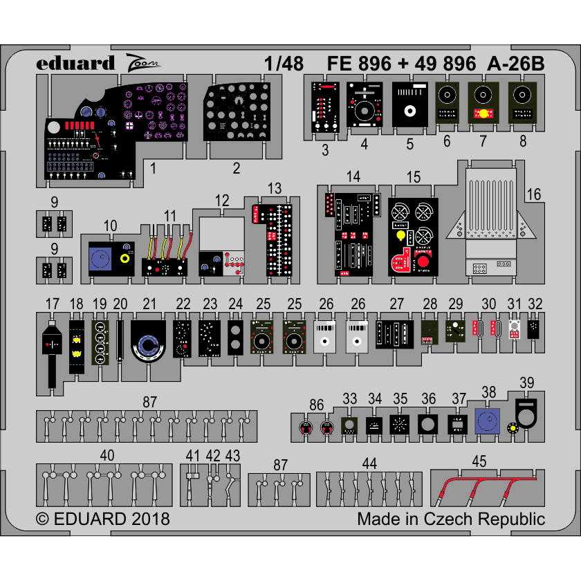 【新製品】FE896 塗装済 ダグラス A-26B インベーダー 計器盤