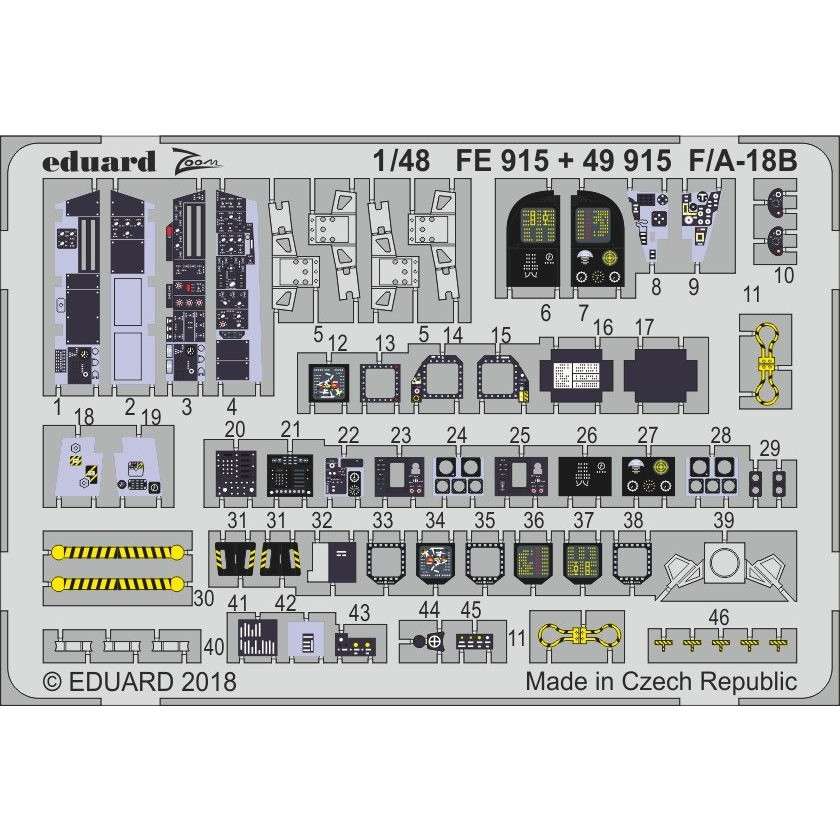 【新製品】FE915 塗装済 マクドネル・ダグラス F/A-18B ホーネット 計器盤