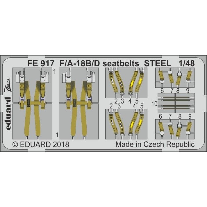 【新製品】FE917 塗装済 マクドネル・ダグラス F/A-18B/D ホーネット シートベルト