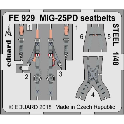 【新製品】FE929 塗装済 MiG-25PD フォックスバット シートベルト