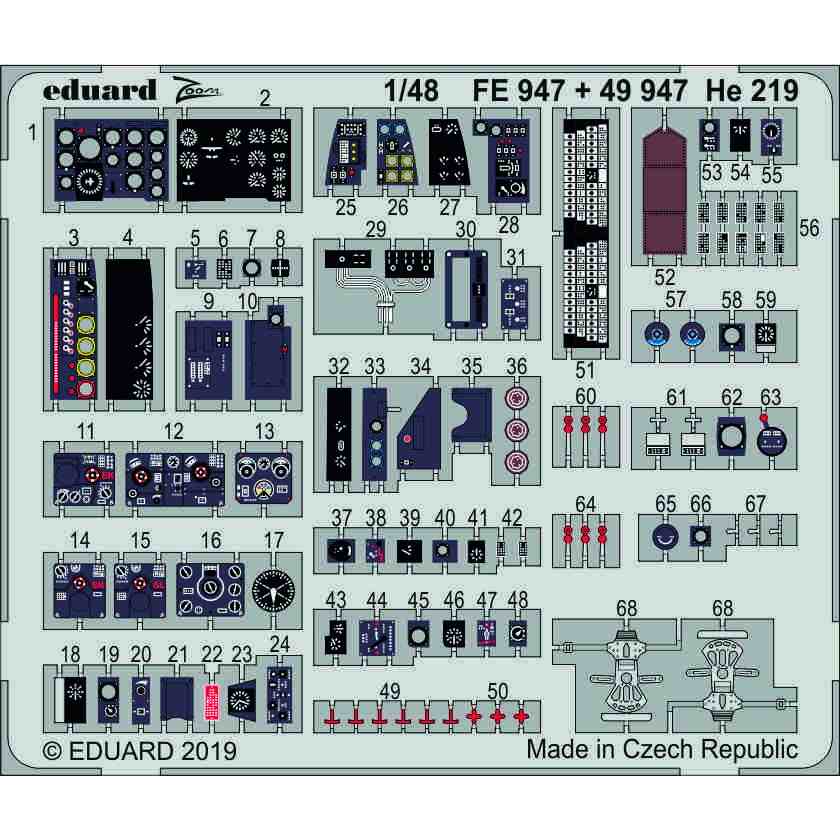 【新製品】FE947 塗装済 ハインケル He219 ウーフー 計器盤