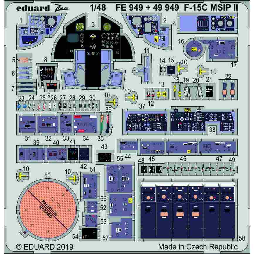 【新製品】FE949 塗装済 マクドネル・ダグラス F-15C イーグル MSIPII 計器盤