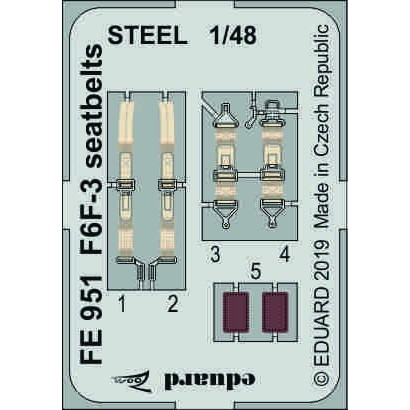 【新製品】FE951 塗装済 グラマン F6F-3 ヘルキャット シートベルト