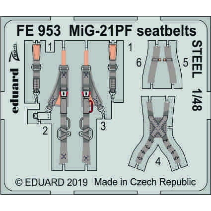 【新製品】FE953 塗装済 ミグ MiG-21PF フィッシュベッド シートベルト