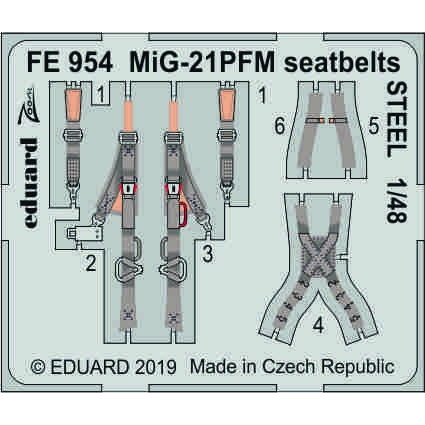 【新製品】FE954 塗装済 ミグ MiG-21PFM フィッシュベッド シートベルト