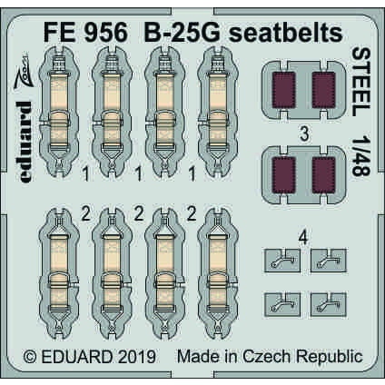 【新製品】FE956 塗装済 ノースアメリカン B-25G ミッチェル シートベルト