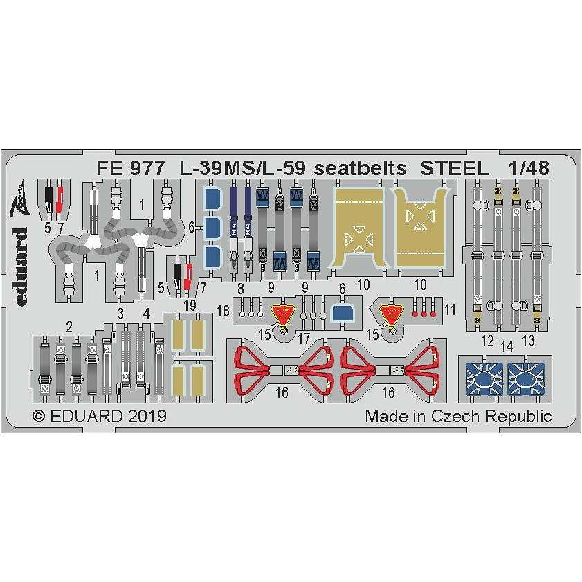 【新製品】FE977 塗装済 アエロ L-39MS/L59 スーパーアルバトロス シートベルト (ステンレス製)(トランぺッター用)