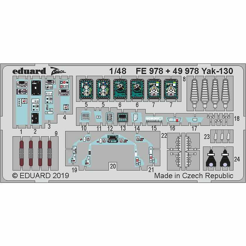 【新製品】FE978 塗装済 ヤコブレフ Yak-130 ズームエッチングパーツ (ズべズダ用)