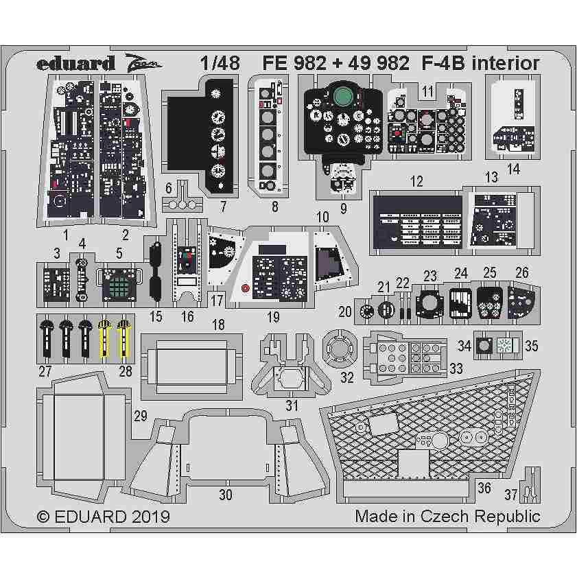 【新製品】FE982 塗装済 マクドネル・ダグラス F-4B ファントムII ズームエッチングパーツ (アカデミー用)