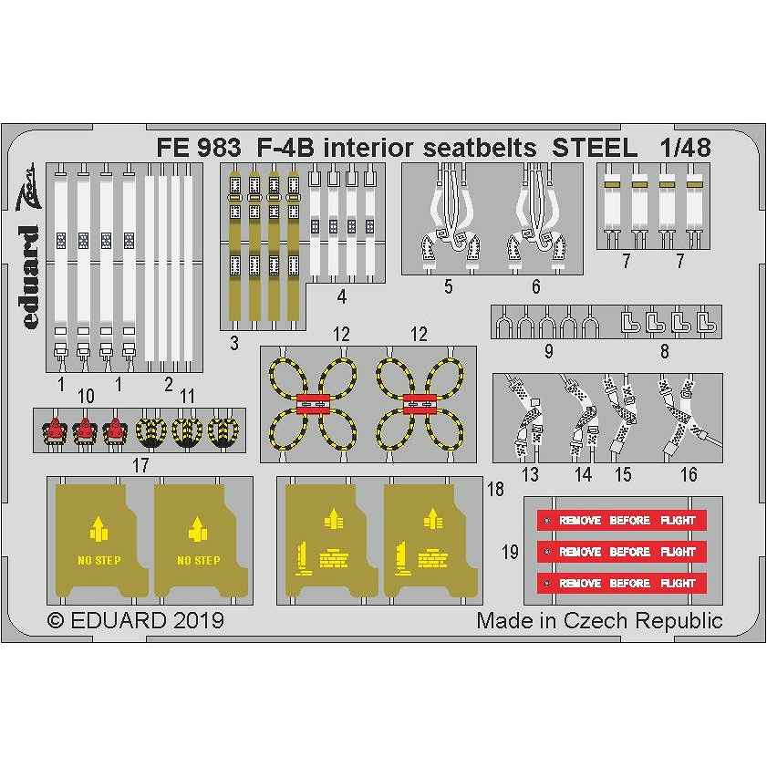 【新製品】FE983 塗装済 マクドネル・ダグラス F-4B ファントムII シートベルト (ステンレス製) (アカデミー用)