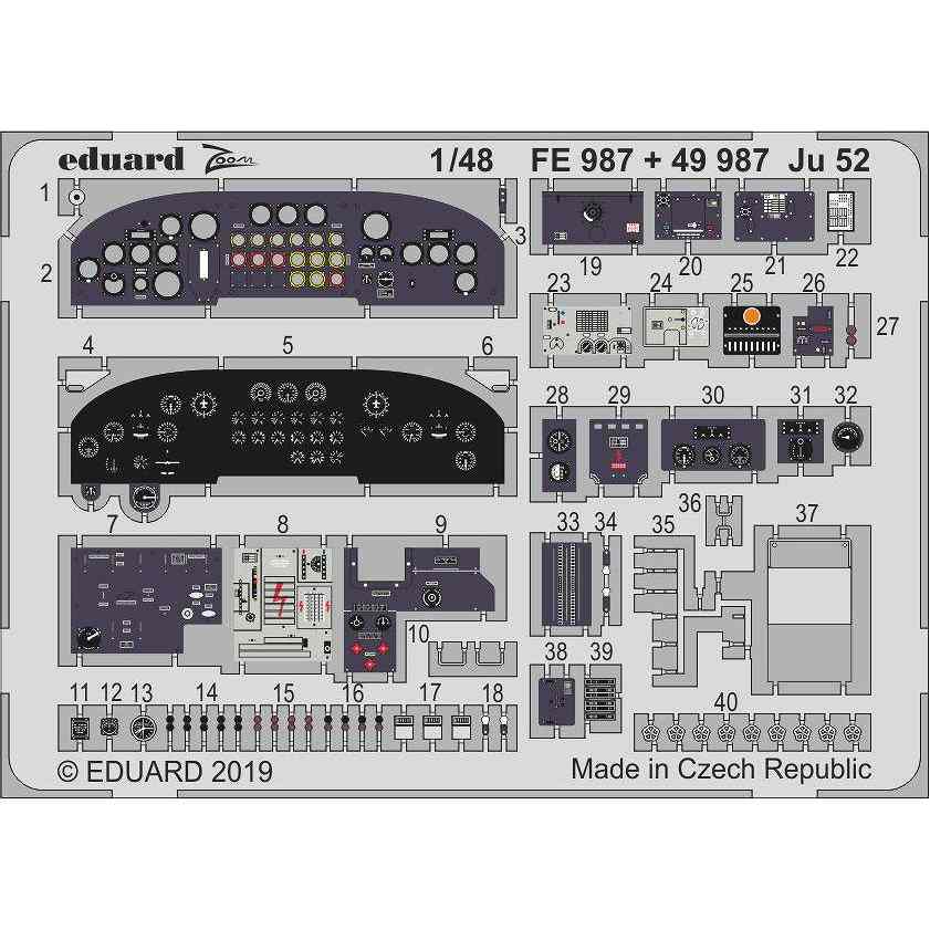 【新製品】FE987 塗装済 ユンカース Ju52 ズームエッチングパーツ (レベル用)