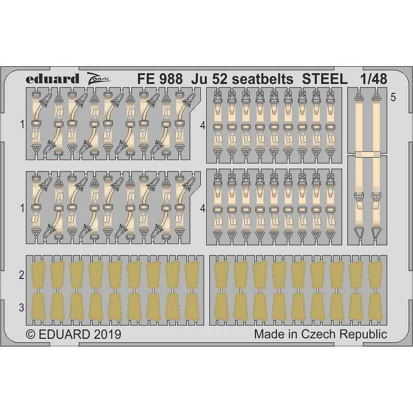 【新製品】FE988 塗装済 ユンカース Ju52 シートベルト (ステンレス製) (レベル用)