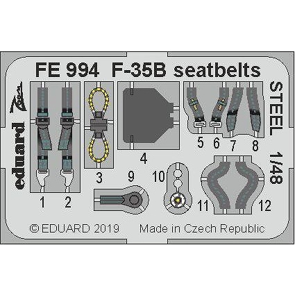 【新製品】FE994 塗装済 F-35B ライトニングII シートベルト (ステンレス製) (キティホーク用)