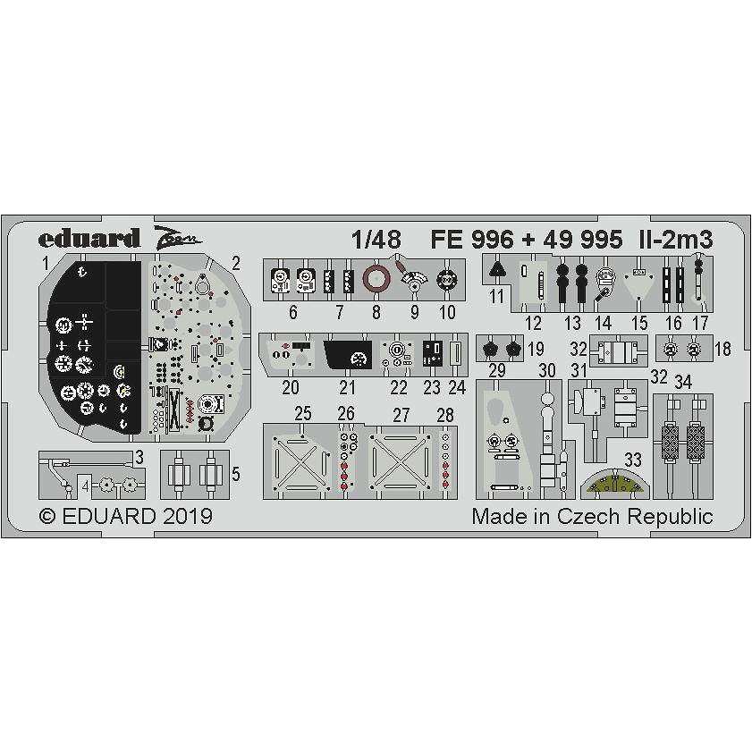 【新製品】FE996 塗装済 イリューシン Il-2m3 ズームエッチングパーツ (タミヤ用)