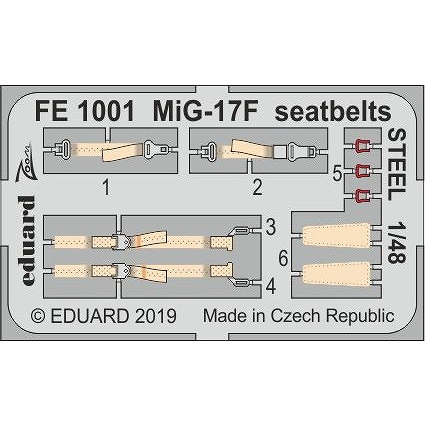 【新製品】FE1001 塗装済 ミグ MiG-17F フレスコ シートベルト (ステンレス製) (ホビーボス用)