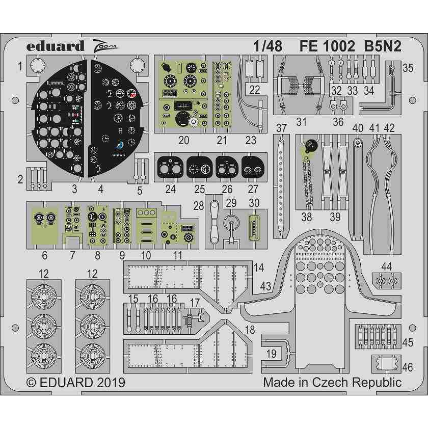 【新製品】FE1002 塗装済 中島 九七式3号艦上攻撃機 ズームエッチングパーツ(ハセガワ用)