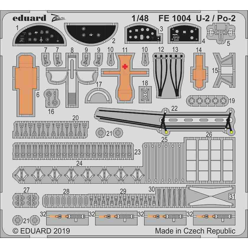 【新製品】FE1004 塗装済 ポリカルポフ U-2/Po-2 ズームエッチングパーツ (ICM用)