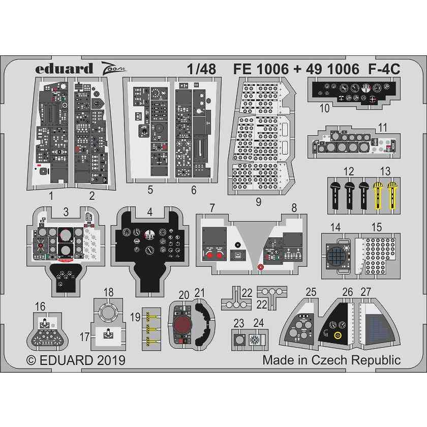 【新製品】FE1006 塗装済 マクドネルダグラス F-4C ファントムII ズームエッチングパーツ (アカデミー用)