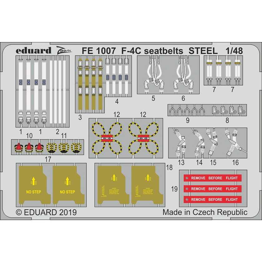 【新製品】FE1007 塗装済 マクドネルダグラス F-4C ファントムII シートベルト (ステンレス製) (アカデミー用)