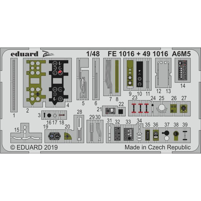 【新製品】FE1016 塗装済 三菱 零式艦上戦闘機 五二型 ズームエッチングパーツ(タミヤ用)