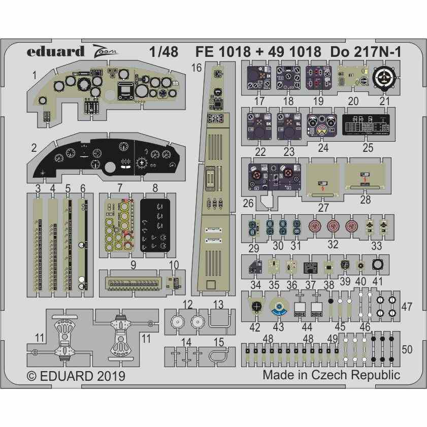 【新製品】FE1018 塗装済 ドルニエ Do217N-1 ズーム エッチングパーツ (ICM用)