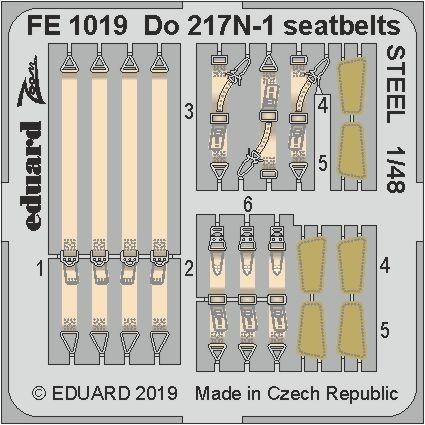 【新製品】FE1019 塗装済 ドルニエ Do217N-1 シートベルト (ステンレス製) (ICM用)