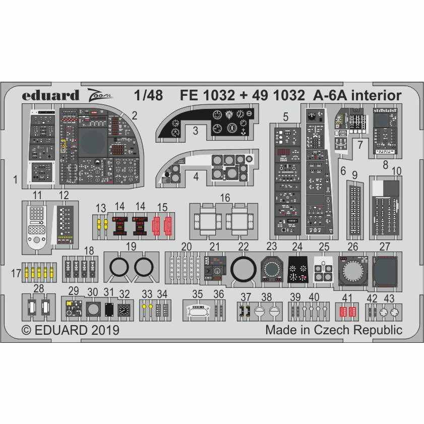 【新製品】FE1032 塗装済 グラマン A-6A イントルーダー ズームエッチングパーツ (ホビーボス用)