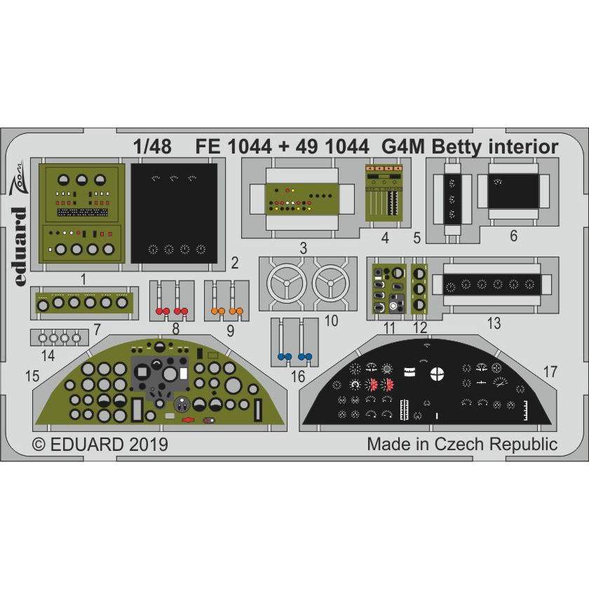 【新製品】FE1044 塗装済 三菱 G4M1 一式陸上攻撃機 一一型 ズームエッチングパーツ (タミヤ用)