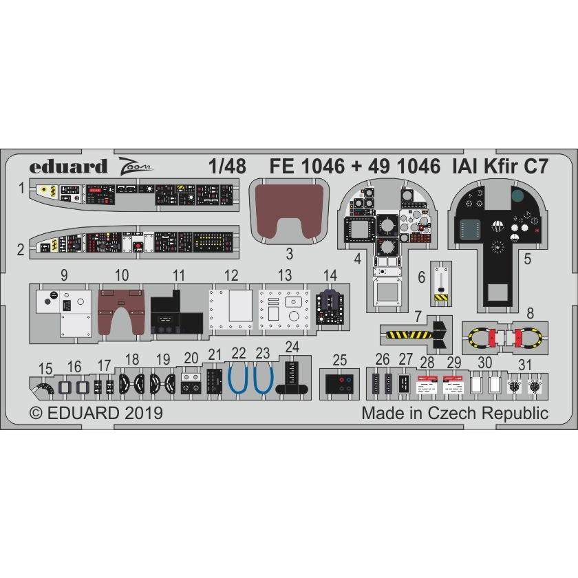 【新製品】FE1046 塗装済 IAI クフィルC7 ズームエッチングパーツ (アヴァンギャルドモデルキット用)