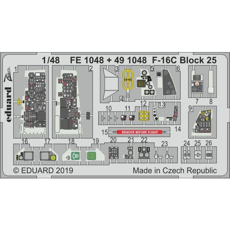 【新製品】FE1048 塗装済 F-16C ファイティングファルコン ブロック25 ズームエッチングパーツ (タミヤ用)