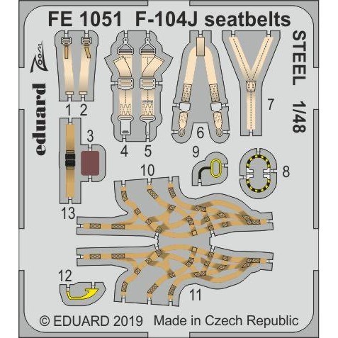 【新製品】FE1051 塗装済 F-104J スターファイター シートベルト (ステンレス製) (キネティック用)