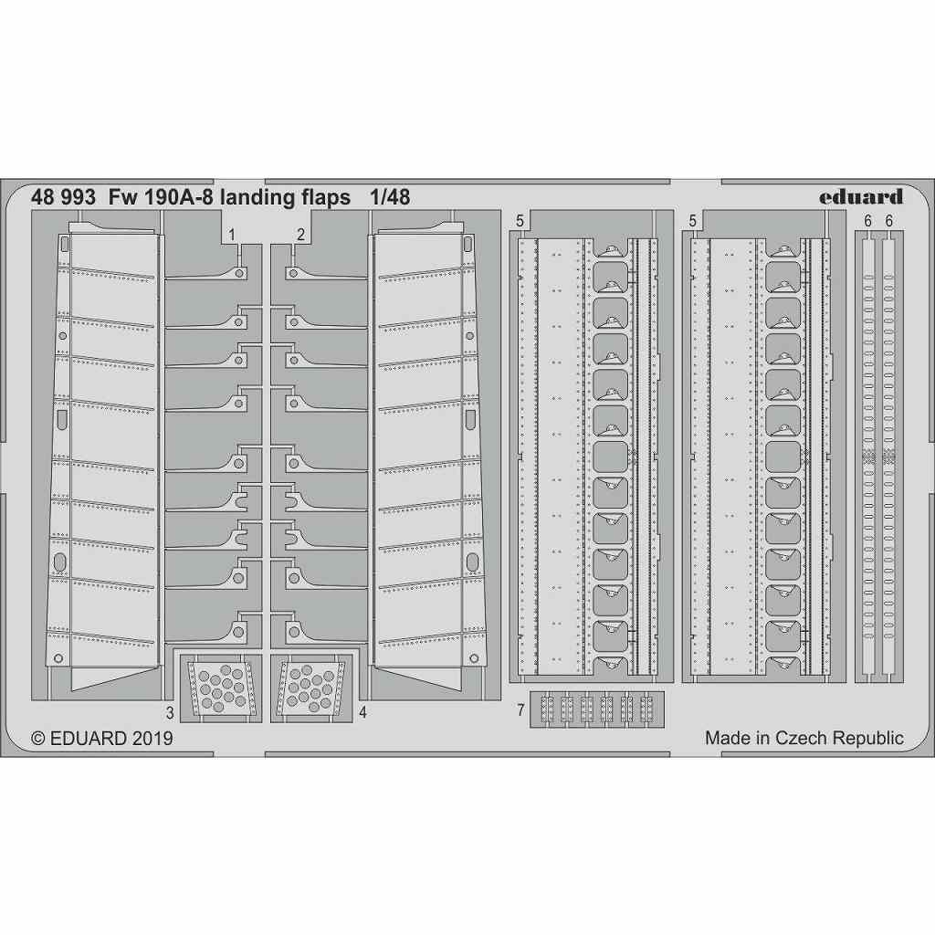 【新製品】48993 フォッケウルフ Fw190A-8 ランディングフラップ (エデュアルド用)