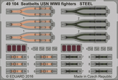 【新製品】49104)塗装済 WWII 米海軍 戦闘機 シートベルト