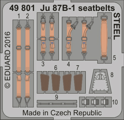 【新製品】49801)塗装済 Ju87B-1 シートベルト