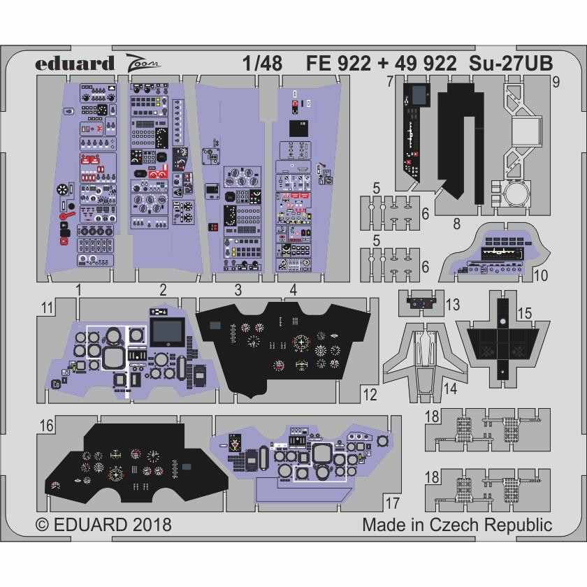 【新製品】49922 塗装済 スホーイ Su-27UB フランカー 内装