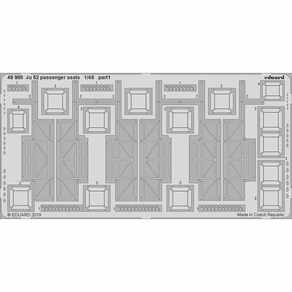 【新製品】49988 ユンカース Ju52 乗客座席エッチングパーツ (レベル用)