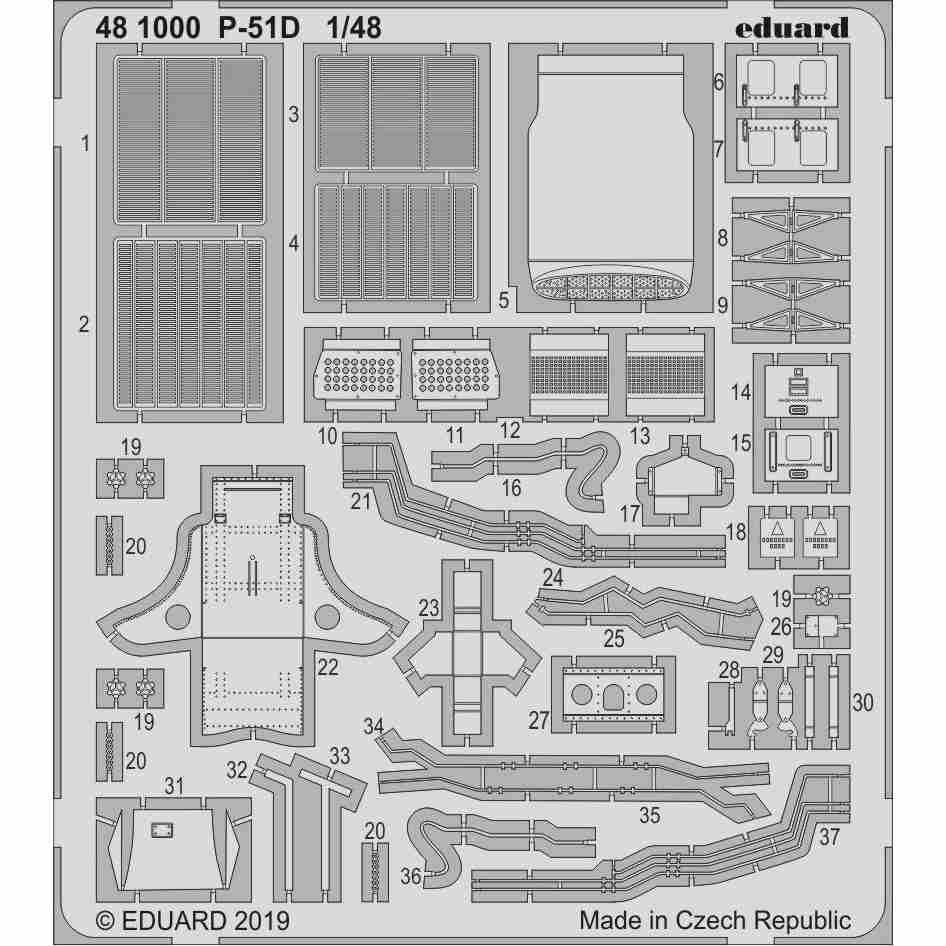 【新製品】481000 ノースアメリカン P-51D マスタング エッチングパーツ (エデュアルド用)