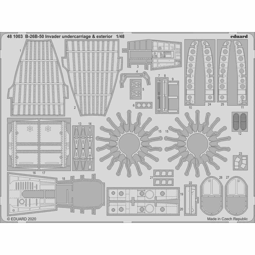 【新製品】481003 ダグラス B-26B-50 インベーダー 外装エッチングパーツ (ICM用)