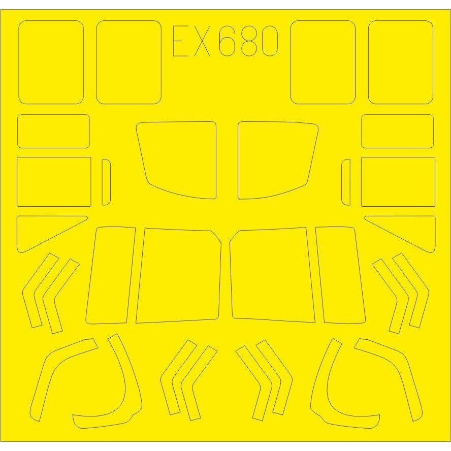【新製品】EX680 UH-1N 塗装マスクシール (キティーホーク用)