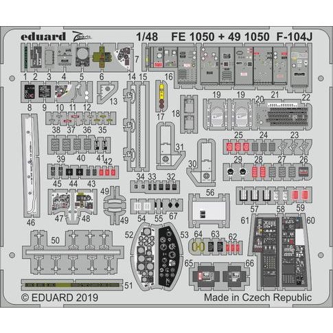 【新製品】491050 塗装済 F-104J スターファイター エッチングパーツ (キネティック用)