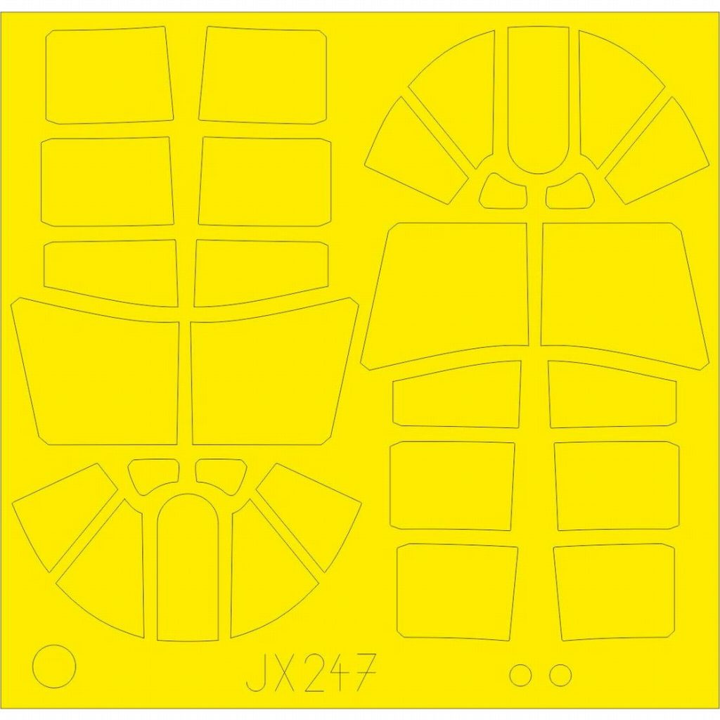 【新製品】JX247 カーチス P-40N ウォーホーク ｢Tフェース｣両面塗装マスクシール(トランペッター用)