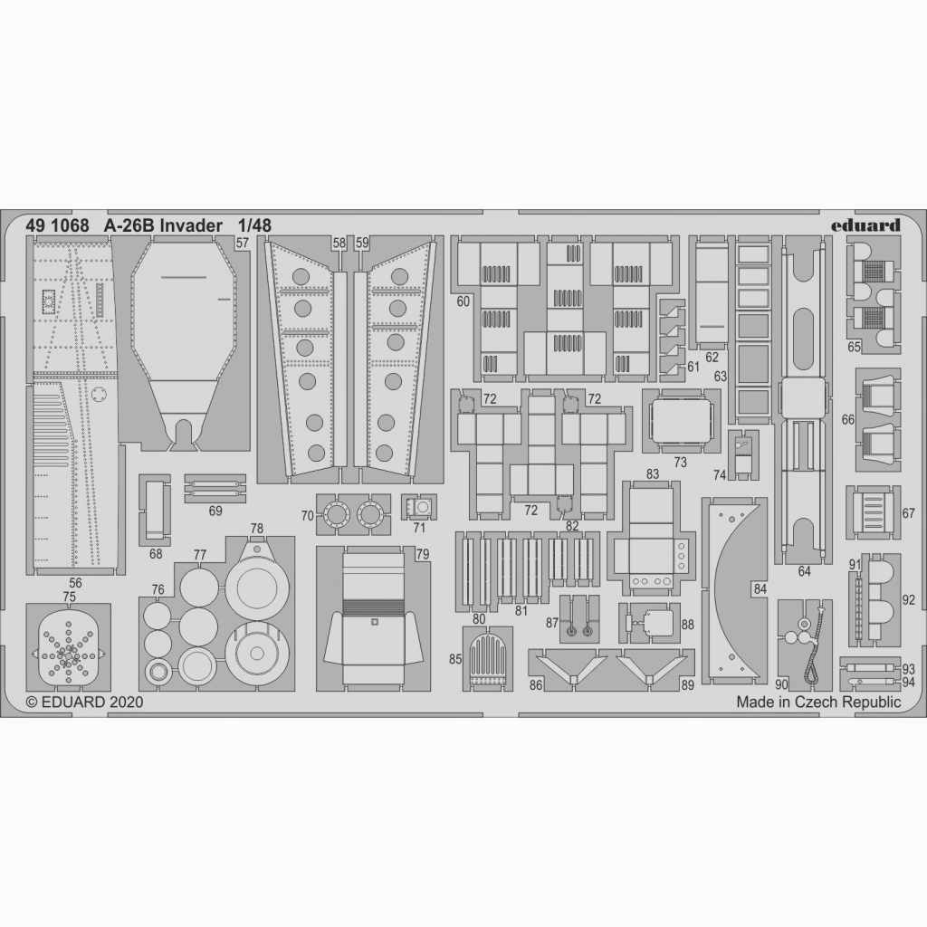 【新製品】491068 塗装済 ダグラス A-26B インベーダー 内装エッチングパーツ (ICM用)