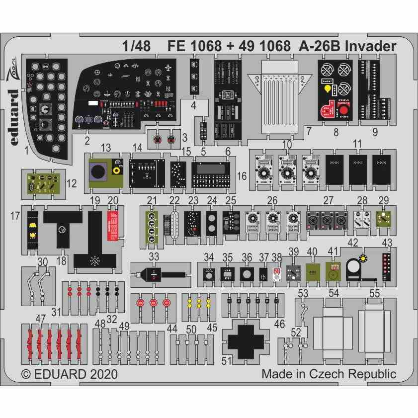 【新製品】FE1068 塗装済 ダグラス A-26B インベーダー ズームエッチングパーツ (ICM用)