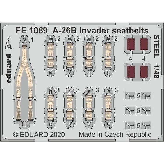 【新製品】FE1069 塗装済 ダグラス A-26B インベーダー シートベルト (ステンレス製) (ICM用)