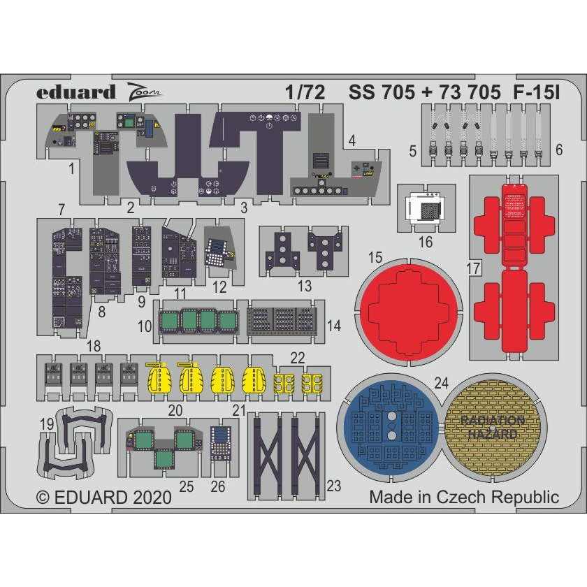 【新製品】73705 塗装済 F-15I エッチングパーツ (グレートウォール用)