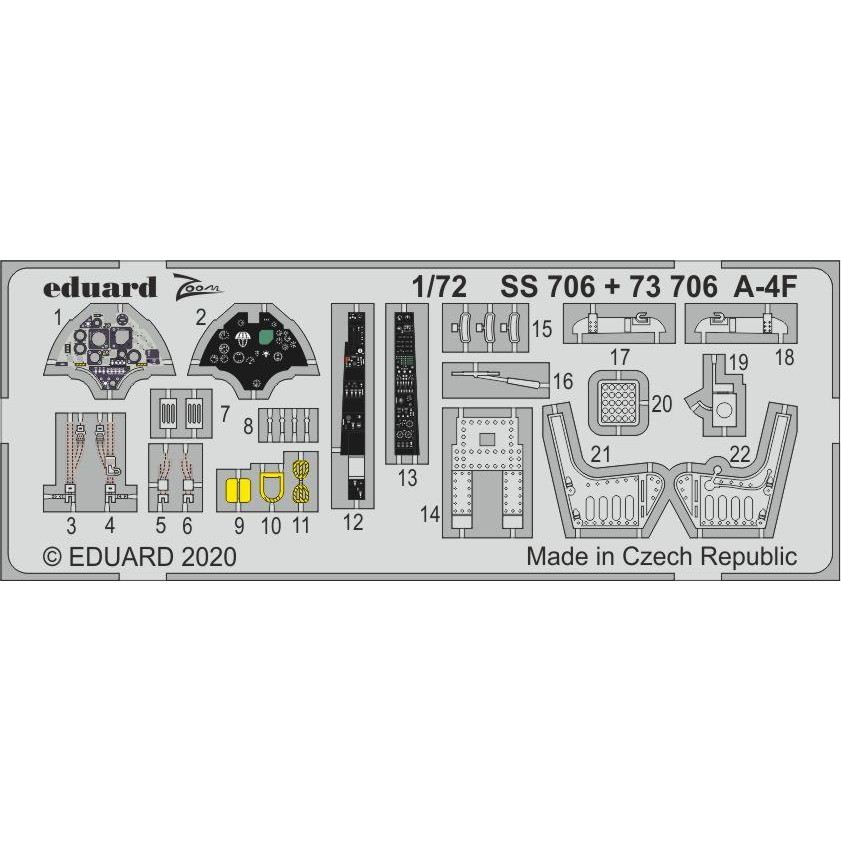 【新製品】73706 塗装済 ダグラス A-4F スカイホーク エッチングパーツ (ホビーボス用)